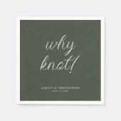 Serviette En Papier Pourquoi pas ! Cocktail vert Moss Typographique Mi (Devant)