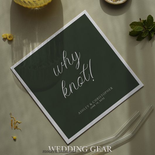 Serviette En Papier Pourquoi pas ! Cocktail vert Moss Typographique Mi