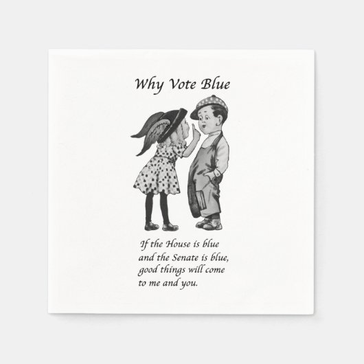 Serviette En Papier Pourquoi voter bleu en 2024 (Devant)