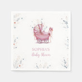 Serviette En Papier Poussette Rose (Devant)