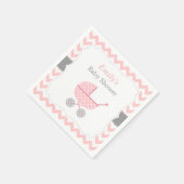 Serviette En Papier Poussette rose Chevron Baby Girl Douche serviettes (Coin)
