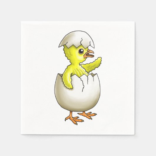 Serviette En Papier Poussin de Pâques éclos (Devant)