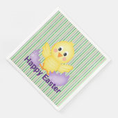 Serviette En Papier Poussin jaune et œuf violet (Coin)