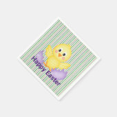 Serviette En Papier Poussin jaune et œuf violet (Coin)