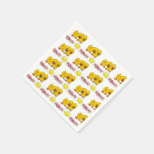 Serviette En Papier Poussins Roses Jaunes Serpent Floral Napkin (Coin)