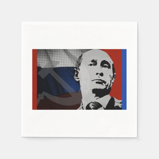Serviette En Papier Poutine avec drapeau russe (Devant)