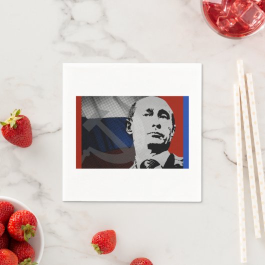 Serviette En Papier Poutine avec le drapeau russe (En situation)