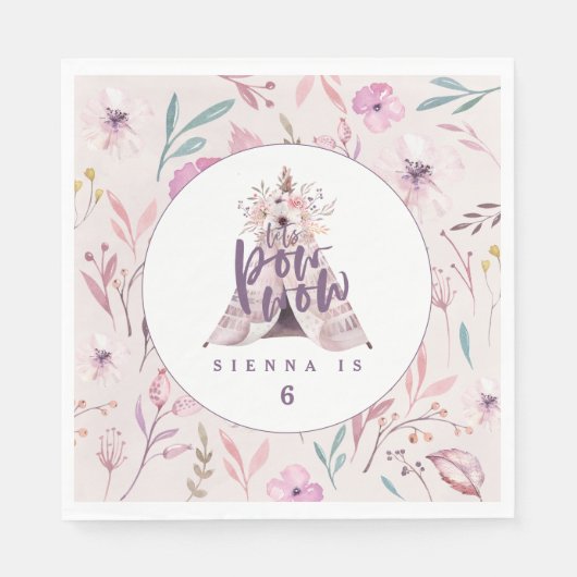 Serviette En Papier pow wow teepepee anniversaire serviettes (Devant)