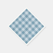 Serviette En Papier Powder Blue Gingham Buffalo Check Linen Texture (Coin)
