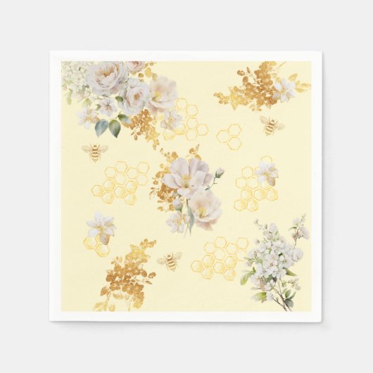 Serviette En Papier prairie d'abeilles florale (Devant)