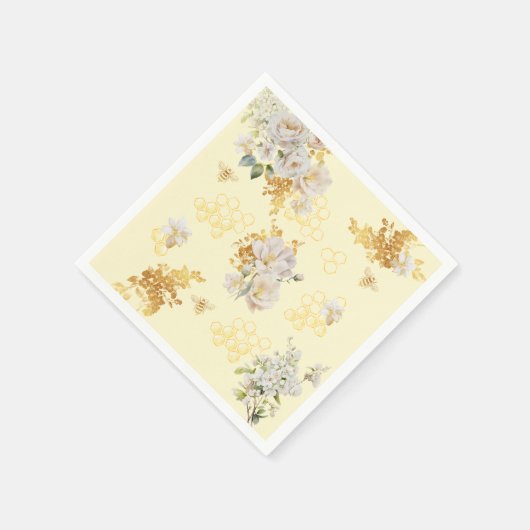 Serviette En Papier prairie d'abeilles florale (Coin)