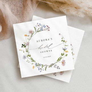 Serviette En Papier Prairie de fleurs sauvages printanières colorées p
