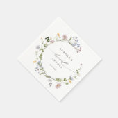 Serviette En Papier Prairie fleurie printanière colorée pour enterreme (Coin)