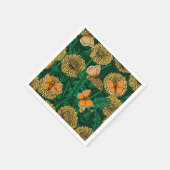 Serviette En Papier Pré de Dandelion sur vert foncé (Coin)