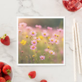 Serviette En Papier Pré fleur sauvage rose pâle (En situation)