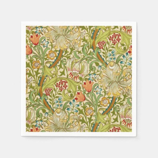 Serviette En Papier Pre-Raphaelite d'or de cru de lis de William (Devant)