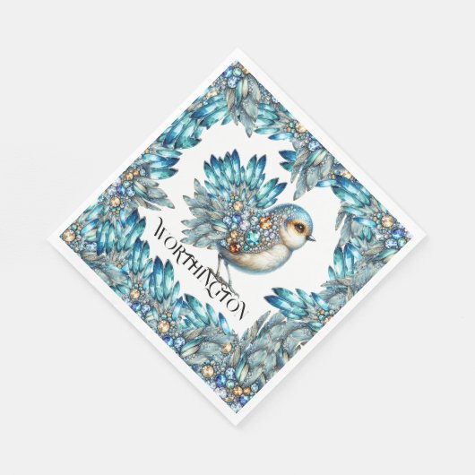 Serviette En Papier Précieux Bling Oiseaux Thème Invitation (Coin)