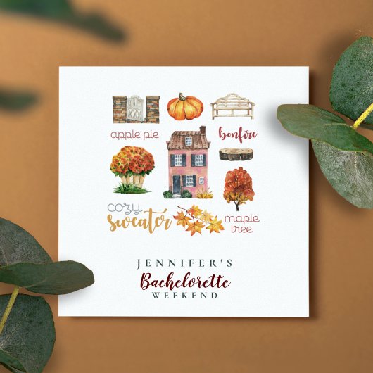 Serviette En Papier Préférés d'automne Fête de Bachelorette rustique d