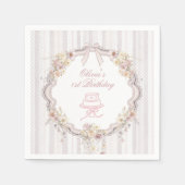 Serviette En Papier Premier Anniversaire de Bow Wildflower (Devant)