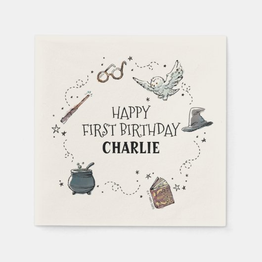 Serviette En Papier Premier Anniversaire de Harry Potter (Devant)