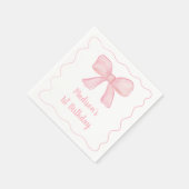 Serviette En Papier Premier anniversaire de la Bow rose (Coin)