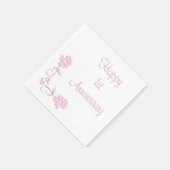 Serviette En Papier Premier anniversaire de la florale rose (Coin)