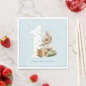 Serviette En Papier Premier anniversaire de la mignonne Bunny (En situation)