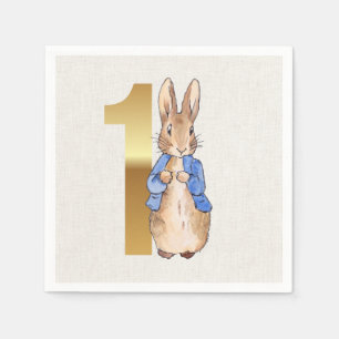 Serviette En Papier Premier anniversaire de lapin classique
