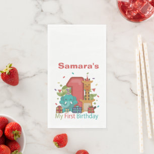 Serviette En Papier Premier anniversaire de Little One