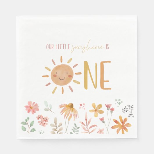 Serviette En Papier Premier anniversaire de Little Sunshine (Devant)