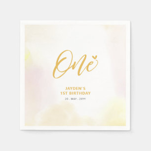 Serviette En Papier Premier anniversaire de One Yellow Heart & Waterco