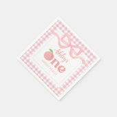 Serviette En Papier Premier anniversaire de Peach En vichy rose (Coin)