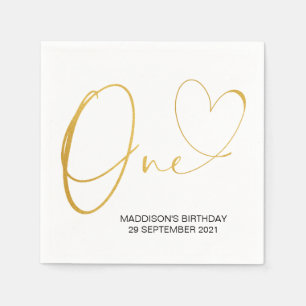 Serviette En Papier Premier anniversaire d'or une fête Napkins