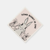 Serviette En Papier Premier anniversaire du Bunny de printemps (Coin)