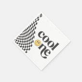 Serviette En Papier Premier anniversaire du cool One Boy À damiers Rét (Coin)