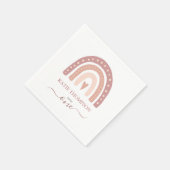 Serviette En Papier Premier anniversaire du Pastel Pink Rainbow Boho (Coin)