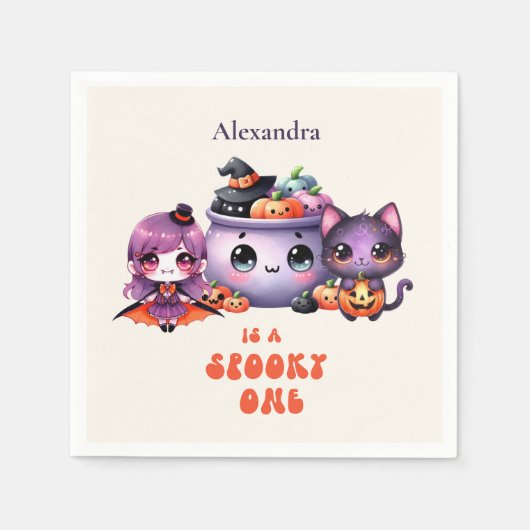 Serviette En Papier Premier anniversaire éffrayant (Devant)