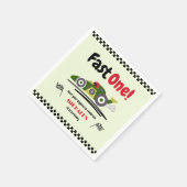 Serviette En Papier Premier anniversaire Fast One Green Race Car (Coin)