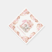 Serviette En Papier Premier anniversaire fille mignonne éléphant ballo (Coin)