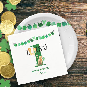 Serviette En Papier Premier anniversaire Lucky One Shamrock Bunbit & R