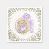 Serviette En Papier Premier Anniversaire Mignonne Teddy Bear Ballons C (Devant)
