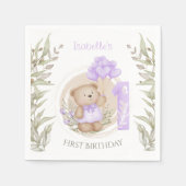 Serviette En Papier Premier Anniversaire Mignonne Teddy Bear Ballons C (Devant)