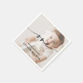 Serviette En Papier Premier anniversaire minimaliste d'une photo (Coin)