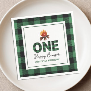 Serviette En Papier Premier Anniversaire One Happy Camper