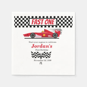 Serviette En Papier Premier Anniversaire Red Race Car Fast One