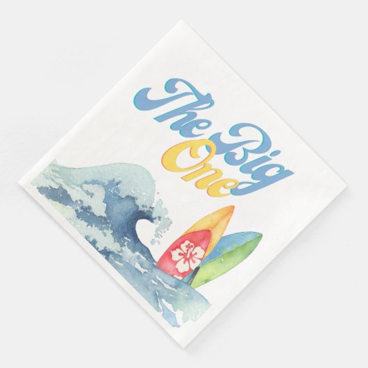 Serviette En Papier Premier anniversaire Surf partie serviettes (Coin)