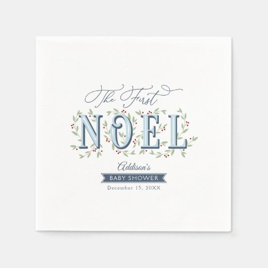 Serviette En Papier Premier Baby shower de Noël Noel Baby Boy (Devant)