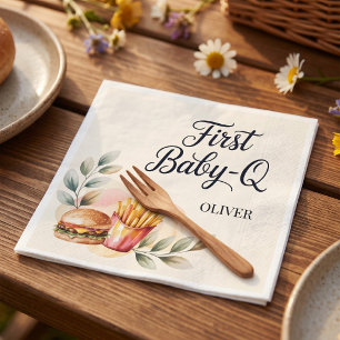 Serviette En Papier Premier bébé Q BBQ 1er anniversaire garçon pique-n
