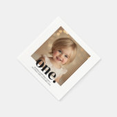 Serviette En Papier Premier Bithday Photo Acrylique Connexion Noir & B (Coin)