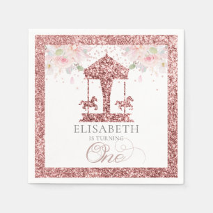 Serviette En Papier Premier Carrousel d'anniversaire Parties scintilla